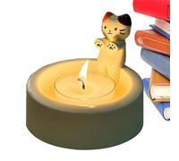 Feline Candle Holder - Cat Paw Print Candle Stand | Adorable Resin Kitty Candlestick Holder with Warming Paws Design | Charming Candle Pedestal for Home Decor or Coffee Bar Centerpiece