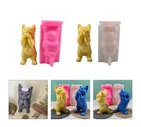 Feline Casting Mold for a Recognizable Three-Dimensional, Red | Front-Feet Feline Figure Shape, Silicone Mold Body, Recognizable Three-Dimensional Standing Figure Result