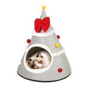 Feline Christmas Bed - Holiday Themed Pet House, Versatile Soft Plush Furniture, Stain Resistant Closed Indoor Shelter | Comfortable & Durable Sanctuary For