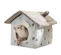 Feline Cocoon Sleeper, Enveloped Kitty Hut, Snug Warm Pet Nest Den, Optimal Joint Relaxation, Anti-Slip Base Advantage | For Apartment Lounge Office Seasonal Comfort Tiny Dog Cubby Retreat