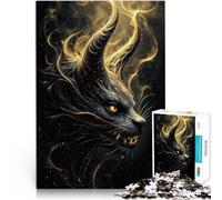 Feline Demon With Golden Horns1000 Pieces Puzzles for teenagers Educational Games DIY Toys is ideal as gifts for the whole family 38x26cm