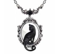 Alchemy Gothic Feline Felicity Women Necklace Silver-Coloured, Pewter,