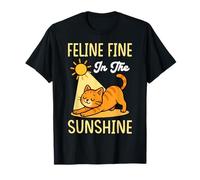 Feline Fine in the Sunshine Beach Relaxation Cat Lover Quote T-Shirt