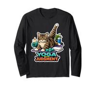 Feline Fitness Philosopher Yoga with Judgement Long Sleeve T-Shirt