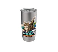 Feline Fitness Philosopher Yoga with Judgement Stainless Steel Insulated Tumbler