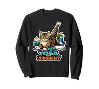 Feline Fitness Philosopher Yoga with Judgement Sweatshirt