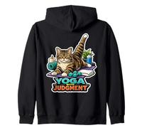 Feline Fitness Philosopher Yoga with Judgement Zip Hoodie