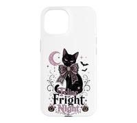 Feline Fright Night Black Cat Coquette Halloween Case for iPhone 15