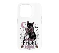 Feline Fright Night Black Cat Coquette Halloween Case for iPhone 15 Pro