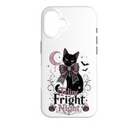 Feline Fright Night Black Cat Coquette Halloween Case for iPhone 16