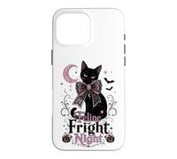 Feline Fright Night Black Cat Coquette Halloween Case for iPhone 16 Pro Max