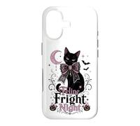 Feline Fright Night Black Cat Coquette Halloween Case for iPhone 17