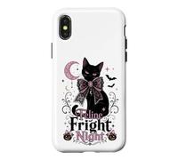 Feline Fright Night Black Cat Coquette Halloween Case for iPhone X/XS