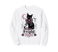 Feline Fright Night Black Cat Coquette Halloween Sweatshirt