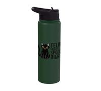 Feline Frights and Spooky Nights Design Stainless Steel Insulated Water Bottle