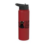 Feline Frights and Spooky Nights Design Stainless Steel Insulated Water Bottle
