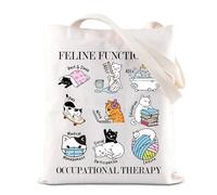 Feline Fun Cat Occupational Therapy Inspire Tote Bag OT Therapist Cat Gift OT Appreciation Gift (Feline T UK)