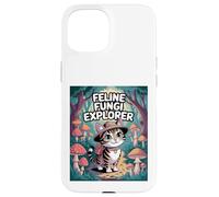 Feline Fungi Explorer Cat Mushroom Funny Mycology Nature Case for iPhone 15