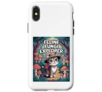 Feline Fungi Explorer Cat Mushroom Funny Mycology Nature Case for iPhone X/XS
