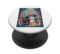 Feline Fungi Explorer Cat Mushroom Funny Mycology Nature PopSockets Adhesive PopGrip