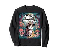 Feline Fungi Explorer Cat Mushroom Funny Mycology Nature Sweatshirt