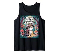 Feline Fungi Explorer Cat Mushroom Funny Mycology Nature Tank Top