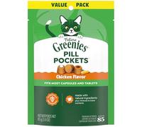 FELINE GREENIES PILL POCKETS for Cats Natural Soft Cat Treats, Chicken Flavor, 3 oz. Pack (85 Treats)