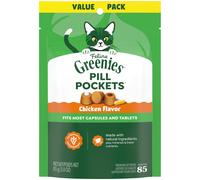 FELINE GREENIES PILL POCKETS for Cats Natural Soft Cat Treats, Chicken Flavor, 3 oz. Pack (85 Treats)