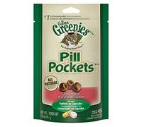 FELINE GREENIES PILL POCKETS for Cats Natural Soft Cat Treats, Salmon Flavor, 1.6 oz. Pack (45 Treats)