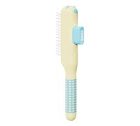 Feline Groomer - Pet Hair Remover, Shedding, Retractable Steel Bristles, Ergonomic Rubberized Handle, Animal Care Equipment, Small White Rake For Dog Puppy Indoor Home