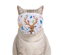 Feline Handling Mouth Cover with Adjustable Fastener and Airy Mesh, Bite-Reducing Hood for Claw Trims, Baths and Vet Visits, Suitable for Neck Circumference 6.29-9 in, Head Circumference 7-9 in