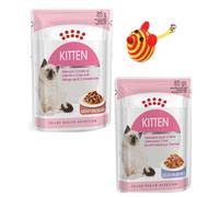 Feline Health Nutrition Instinctive Kitten Wet Cat Food 6 x 85gr in Gravy / 6 x 85gr in Jelly with Little toy for your kitten