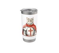 Feline Knight Templar The Crusader Cat Stainless Steel Insulated Tumbler