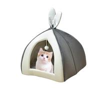 Feline Lounger - Faux Hiding Dome Hiding Dome, Arched Shelter Roof, Comfortable Foam Padding, Soft Pet Cave Bed, Removable Washable Mat, Warm Cave Nest
