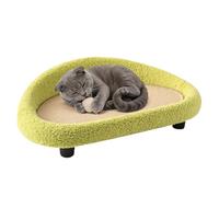 Feline Loungers Couchs- Rugged Pad, Round Sleeping Area, High Density Recyclable Fiber Board | Versatile Modern Pet House Small Animal Resting Nook Outdoor Garden Porch Backyard Relaxing