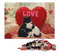 Feline Love Story Adult Puzzle, Wooden Jigsaw, 300 Pieces | Visual matching and sorting: solo or shared leisure over several sessions.
