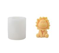 Feline Mold with Defined Face, Mane, Legs, and Feet | Defined Face and Mane, Top-Opening Cylindrical Form, Format for Shaped Candle-Making Projects