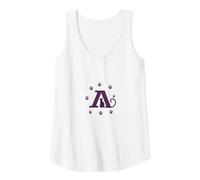 Feline Monogram: Cat Silhouette in Letter A with Paws Tank Top, Women, White, L