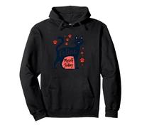 Feline Myself Today: Quirky Cat Lover Art Pullover Hoodie, Adult Unisex, Black, XL