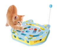 Feline Play Maze Box, Sensory Ball Challenge Toy, 13.78x12.8x2.36 inches Lightweight Puzzle Activity with Engaging Motion, Sturdy Enrichment Game Board, Behavioral Training Toy for Apartment Cats Use