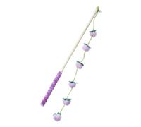 Feline Play Wand - 15.7 Inch Wooden Fruit Shaped Anti Slip Handle, Fun Animal Exercising Gear, Safe Teeth Grinding Tool, Keep Your Little Kitten Very Active | For Indoor Outdoor Park Garden Playing