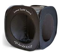 Feline Ruff Home Sweet Home Pop Up Cat Cube. A Collapsible Indoor Cat House. Covered Pet Bed Hideaway Cave for Dogs and Other Pets Too