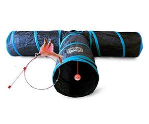 Feline Ruff Premium 3 Way Cat Tunnel. Extra Large 12 Inch Diameter and Extra Long. A Big Collapsible Play Toy. Wide Pet Tunnel Tube for Other Pets Too!