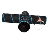 Feline Ruff Premium 4 Way Cat Tunnel - Extra WIDE And Extra LONG - By Large Collapsible Play Toy - Big Premium Tube for Rabbits Kittens Large Cats And Dogs