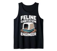 Feline Sanitation Engineer Cat Lover Litter Box Cat Tank Top