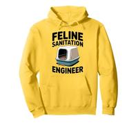 Feline Sanitation Engineer Litter Box Cat Lover Funny Cat Pullover Hoodie