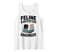 Feline Sanitation Engineer Litter Box Cat Lover Funny Cat Tank Top