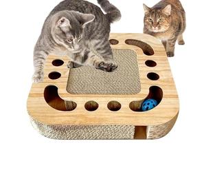 Feline Scratch Lounge Recyclable Paper Scraper Mat, Rolling Sound Sphere Channel Design, Non-Slip Base | Fun and Interactive Exploration Activities Entertainer for
