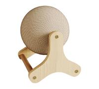 Feline Scratch Sphere Rope Wrapped Toy, Non-Slip , Companion Animal Trainer, Wood Reinforced Structure, Rotating Claw Conditioning Entertainment Device, Home