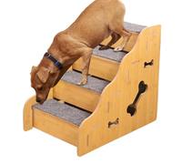 Feline Staircase - Canine Ascent, Weighted Base Support, High Density Foam Interior, Removable Washable Outer Sleeve, Pet Mobility Equipment, Large Tan Living Room Window Furniture